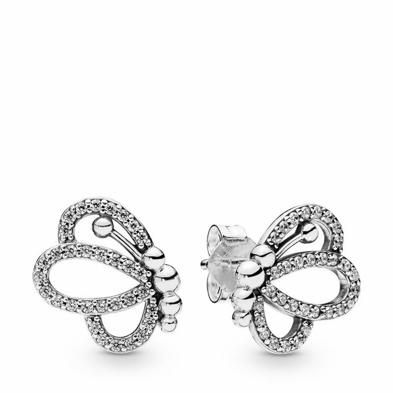 Pandora Butterfly Outlines Stud Earrings Silver Egypt NY6935824